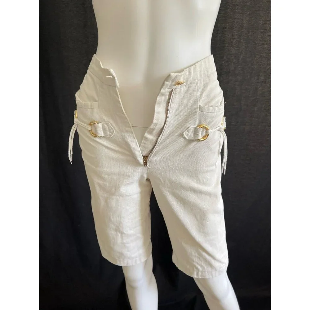 Gucci Women's Vintage Short Pant Elegant White Pockets XS - Picture 2 of 12